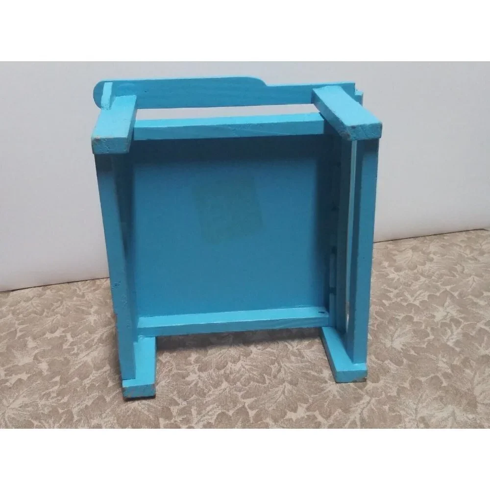 ?ADIRONDACK BEACH CHAIR Doll chair Blue wooden w/fish RARE